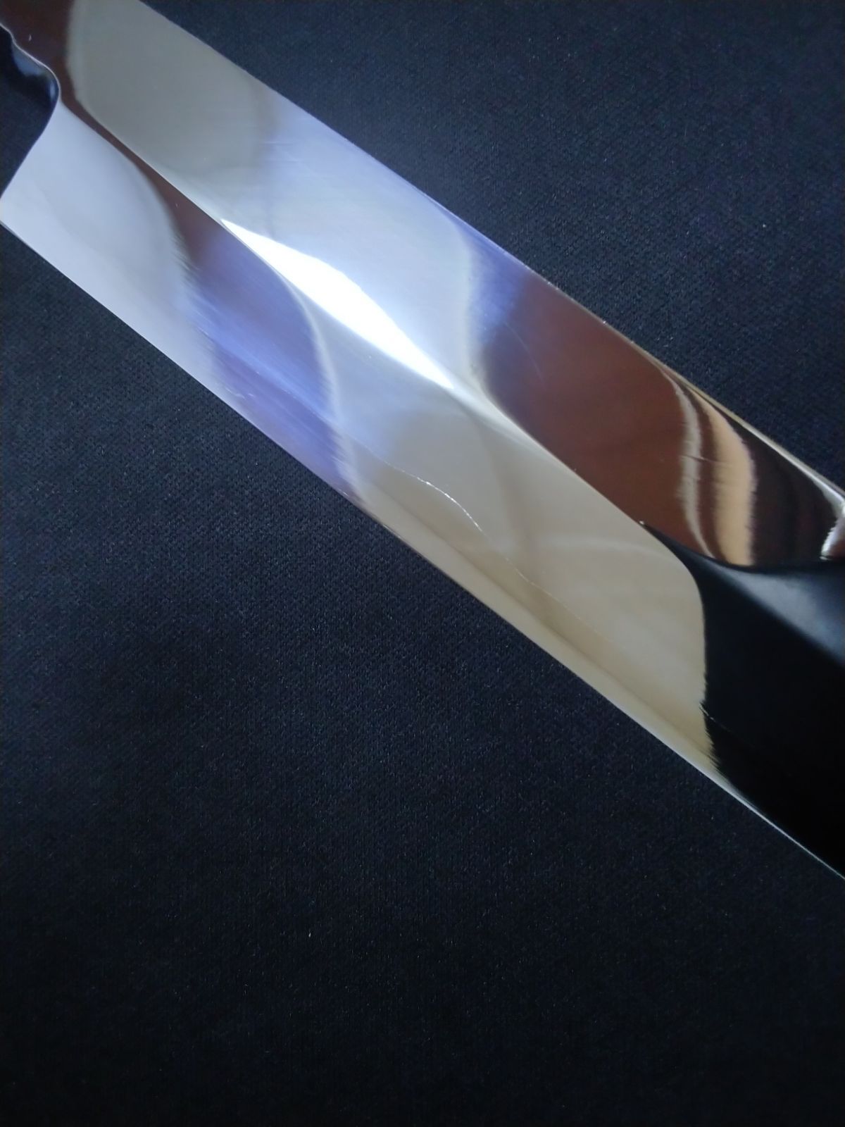 城山刃物製作所 堺業務用刃物メーカー直売 八寸 柳刃包丁 青二鋼 三面鏡面仕上げ 黒檀八角水牛柄 アイケが出たため です