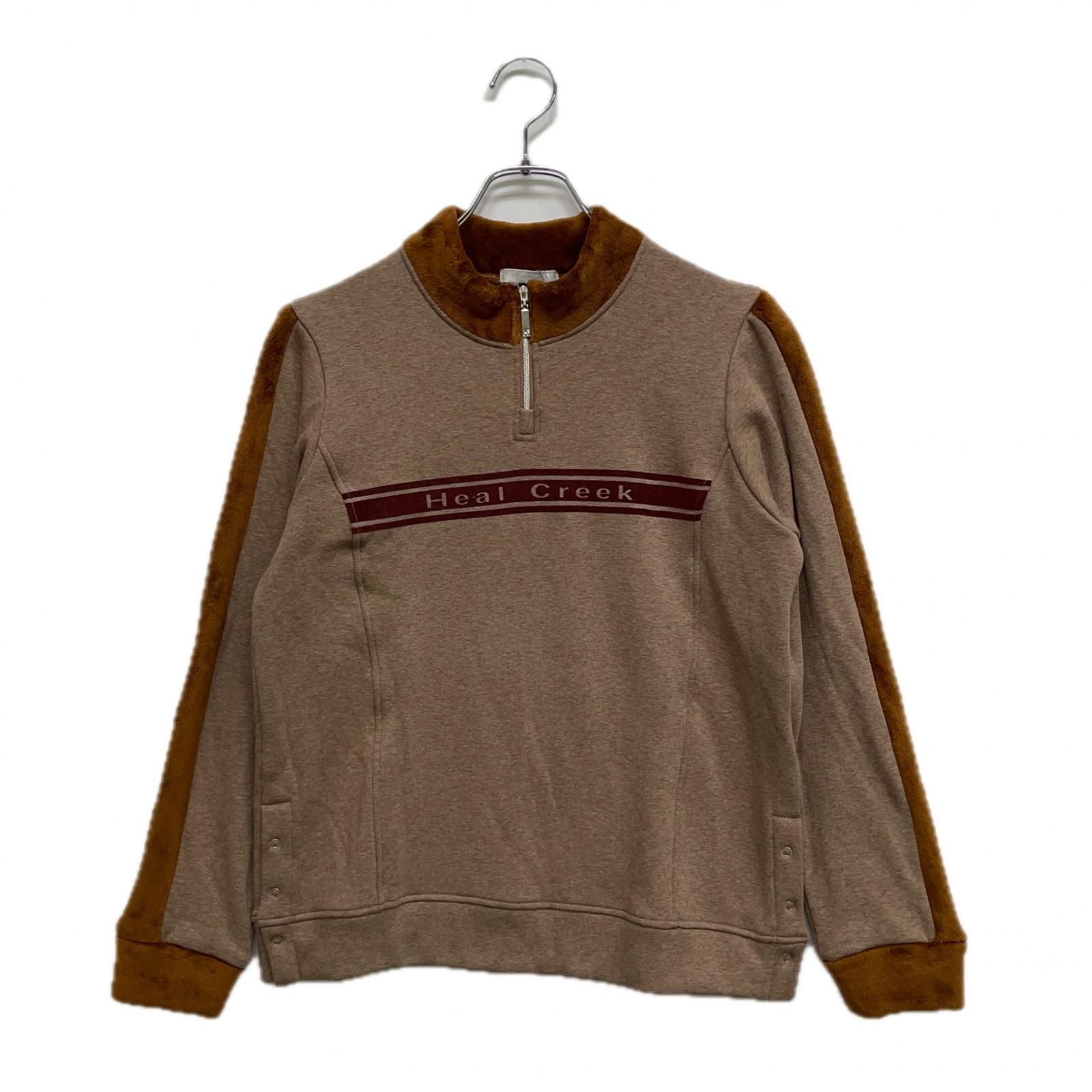 ♥品 レディース ヒールクリーク HEAL CREEK カットソー 40 M 茶系 ブラウン系 ハーフジップ 裏起毛