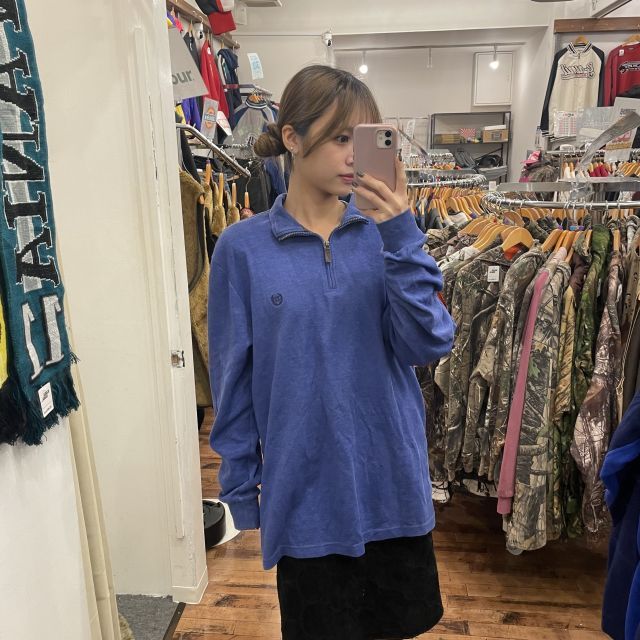 【CHAPS/チャップス】ハーフジップスウェット