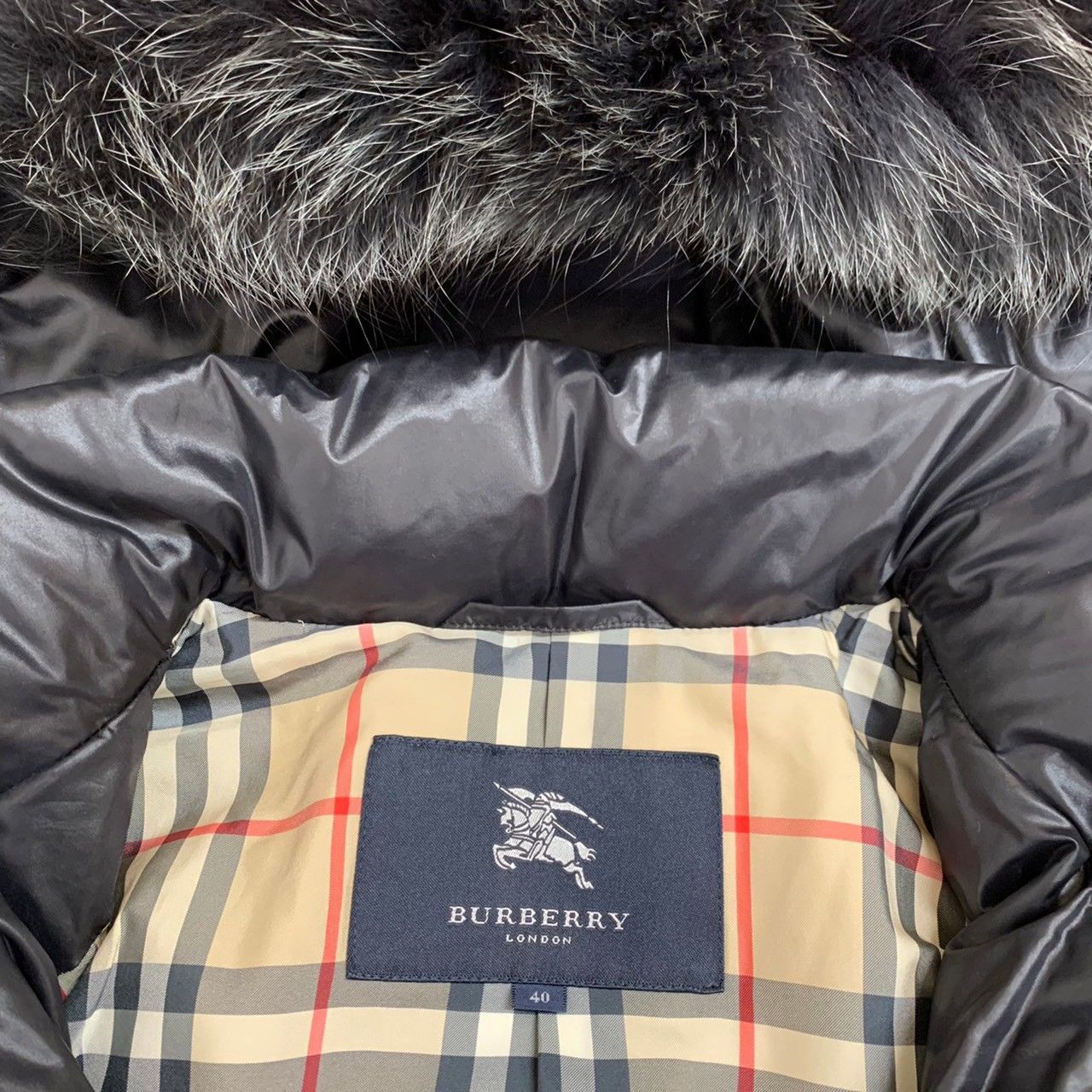 BURBERRY LONDON】バーバリーダウンジャケット/40/ノバチェック