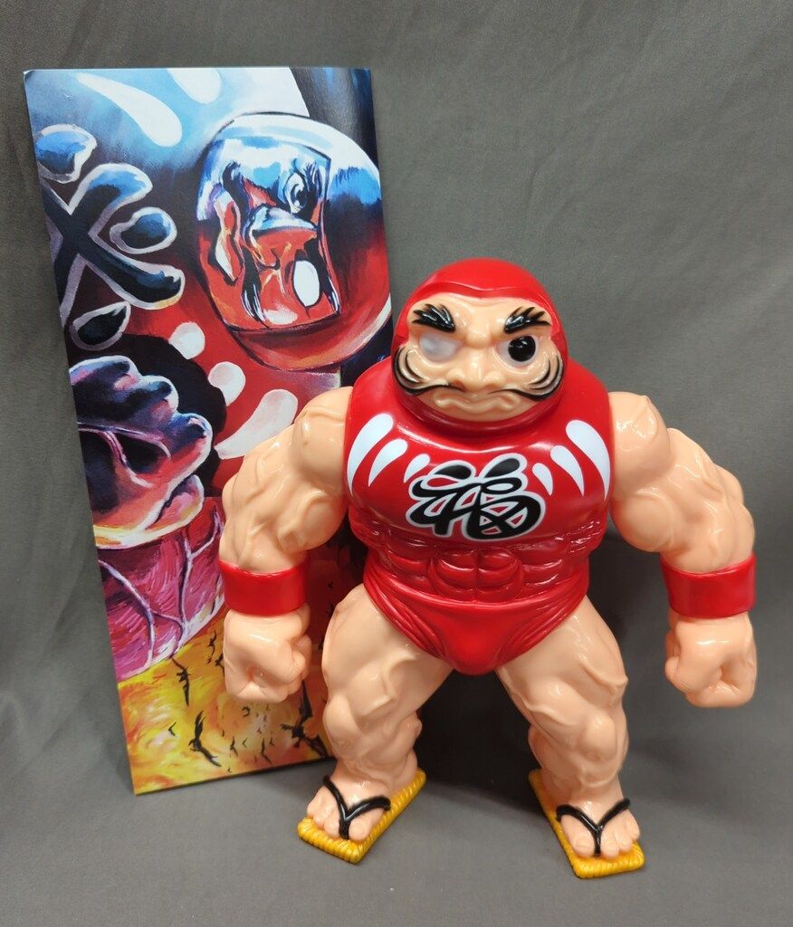 RX-NEMESIS 影団ソフビシリーズ ダルマン 肌色成型/赤/胸に福