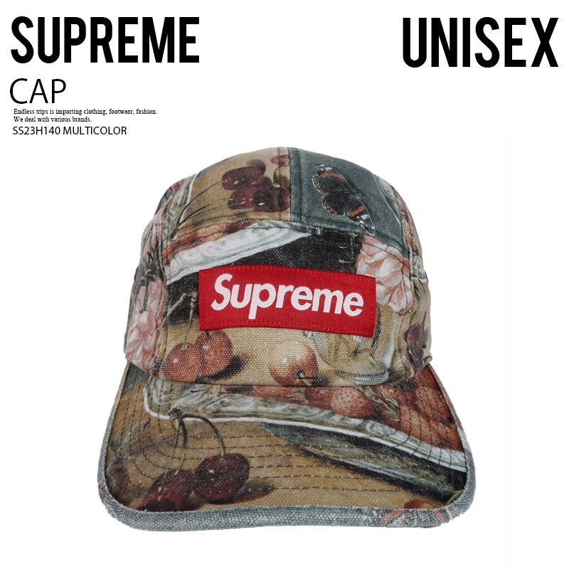 Supreme シュプリーム STRABERRIES CAMP CAP ストロベリーズ キャンプ キャップ ワークキャップ 帽子 ユニセックス メンズ レディース 普段使い ストリート ヒップホップ スケーター SS23H140 MULTICOLOR