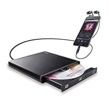 【中古】ロジテック CDドライブ スマホ タブレット向け 音楽CD取り込み USB2.0 Type-C変換アダプタ付 ブラック LDR-PMJ8U2RBK