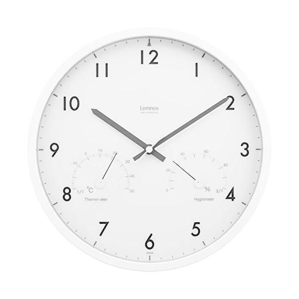 Lemnos Air clock 温湿度計付電波時計 ブラウン LC09-11W BW ブラウン