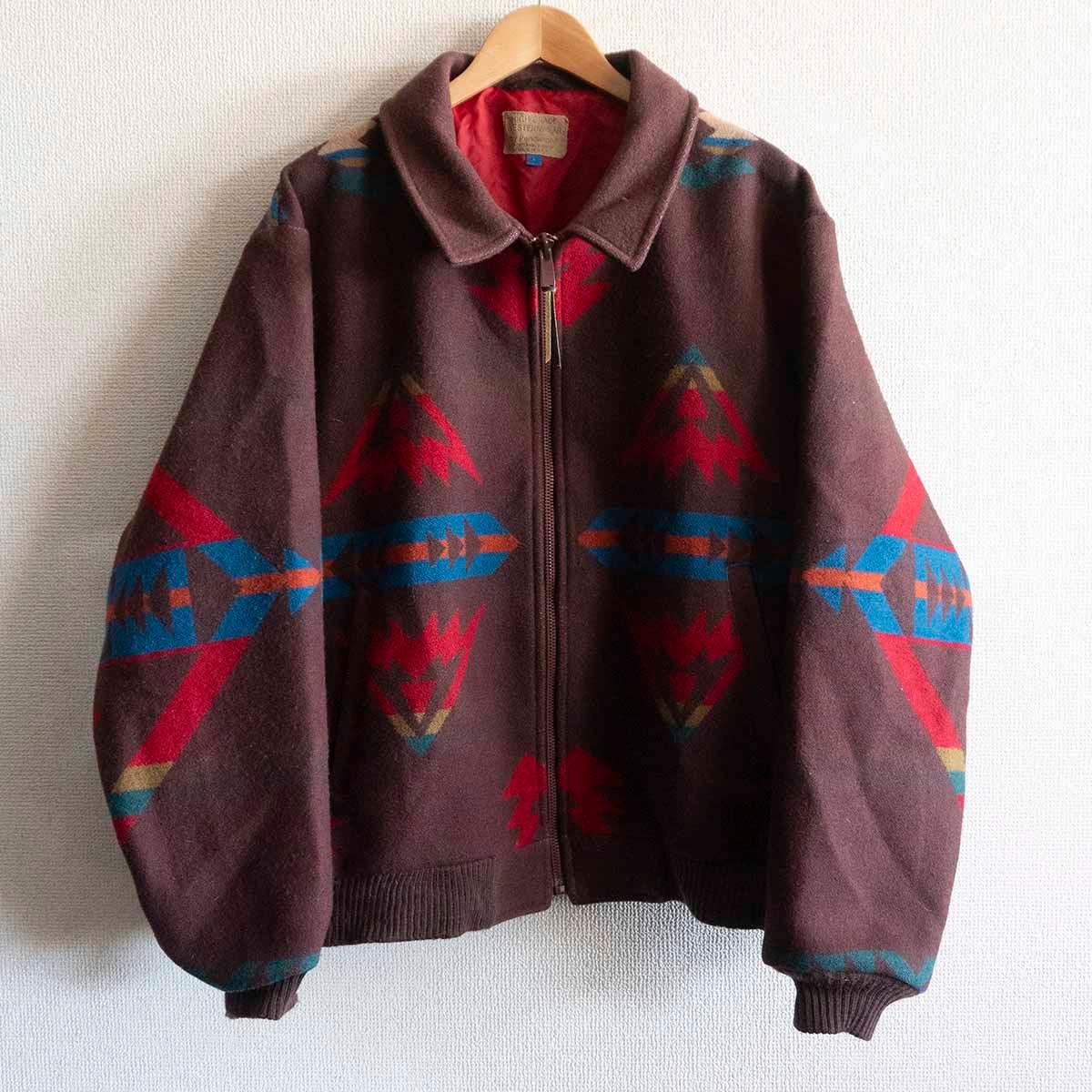 【雰囲気抜群/USA製】PENDLETON【80s ネイティブ柄 ジャケット】L ブルゾン ペンドルトン 25010422
