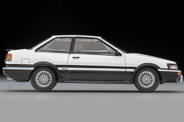 トヨタ カローラレビン 2ドア GT-APEX 85年式（白／黒）LV-N304c【トミーテック社1/64ミニカー】【トミカの時】