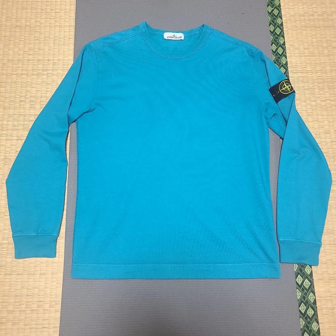 ストーンアイランドターコイズ 長袖クルーネック トレーナー L美品 ストーンアイランドターコイズ 長袖クルーネック トレーナー L美