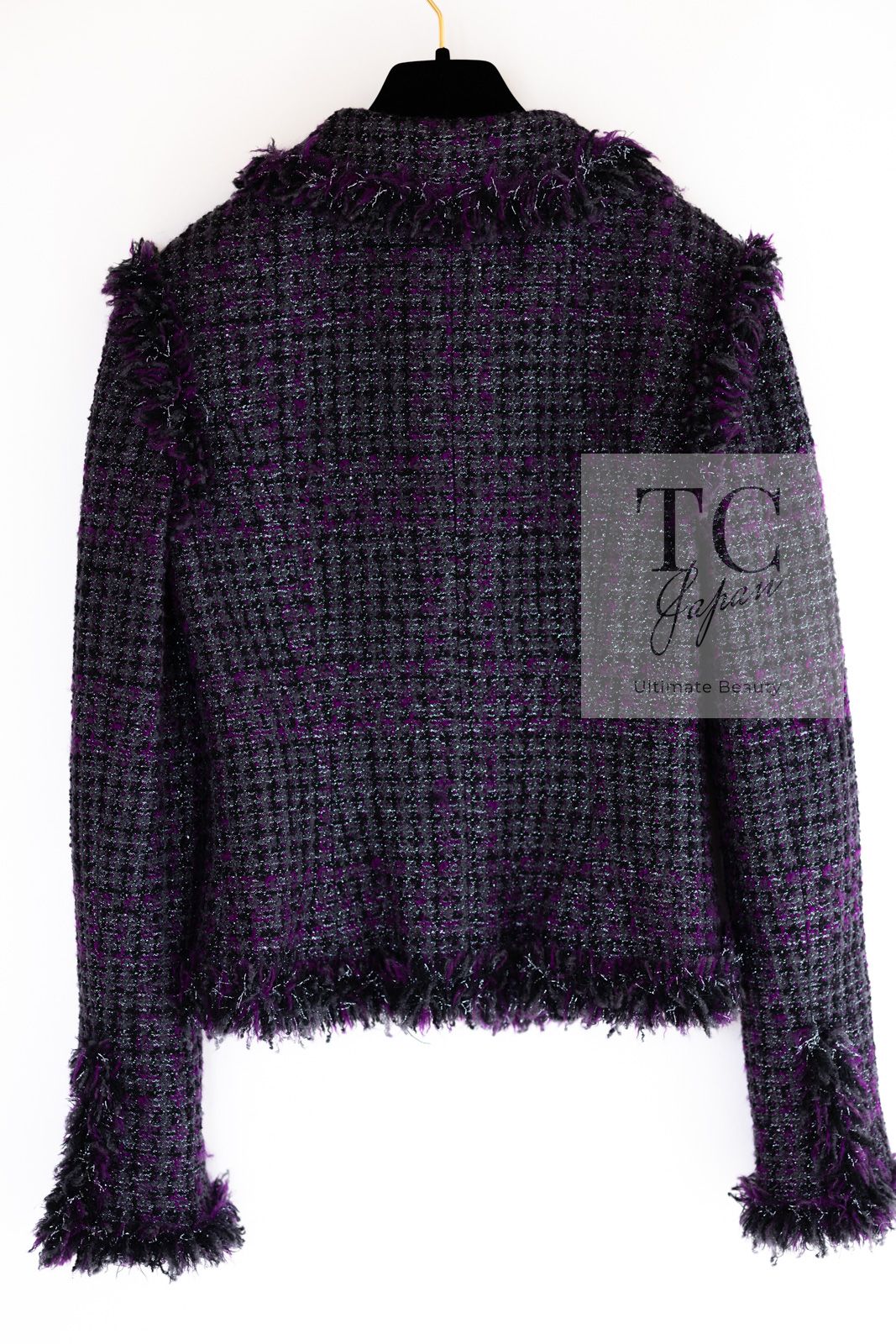 シャネル ジャケット スーツ CHANEL 126万 パープル ブラック