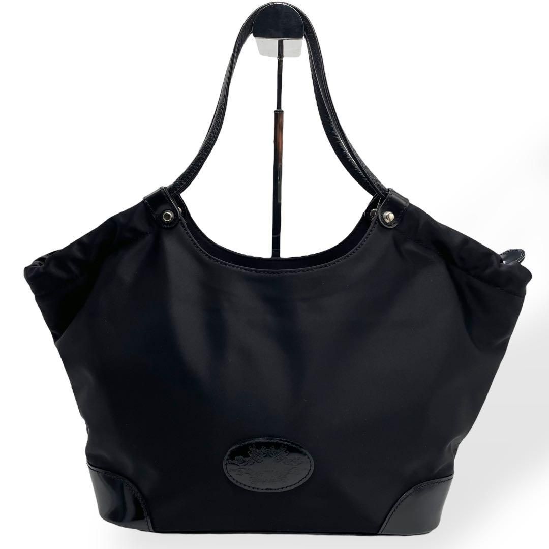 未使用級 DAKS LONDON ダックス ハンドバッグ ナイロン レザー