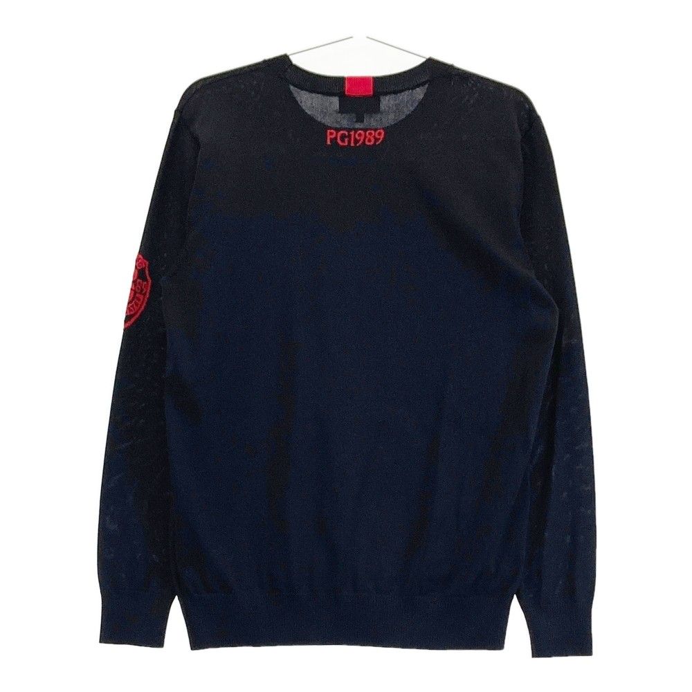 新品 パーリーゲイツ ニット カシミヤ 腕ロゴ ネイビー Mサイズ（4） 新品 パーリーゲイツ ニット カシミヤ 腕ロゴ ネイビー Mサイズ（4