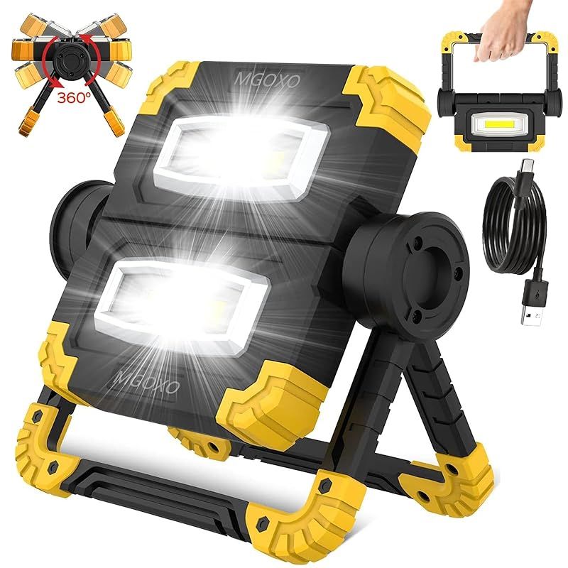 MGOXO 投光器 LED 充電式 作業灯 16000mAH大容量 投光器 led 屋外 フラッドライト15000LM/led投光器Type-c充電 ledライト 屋外投光器便携式 3色切替 IP67防水 アウトドア キャンプ 夜釣り 夜間工事 停電対