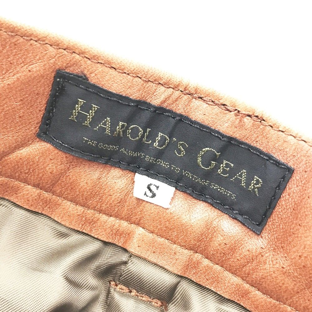 【再入荷】 HAROLD'S GEAR ハロルズギア レザーパンツ ブラウン系 S バイクウェア・装備