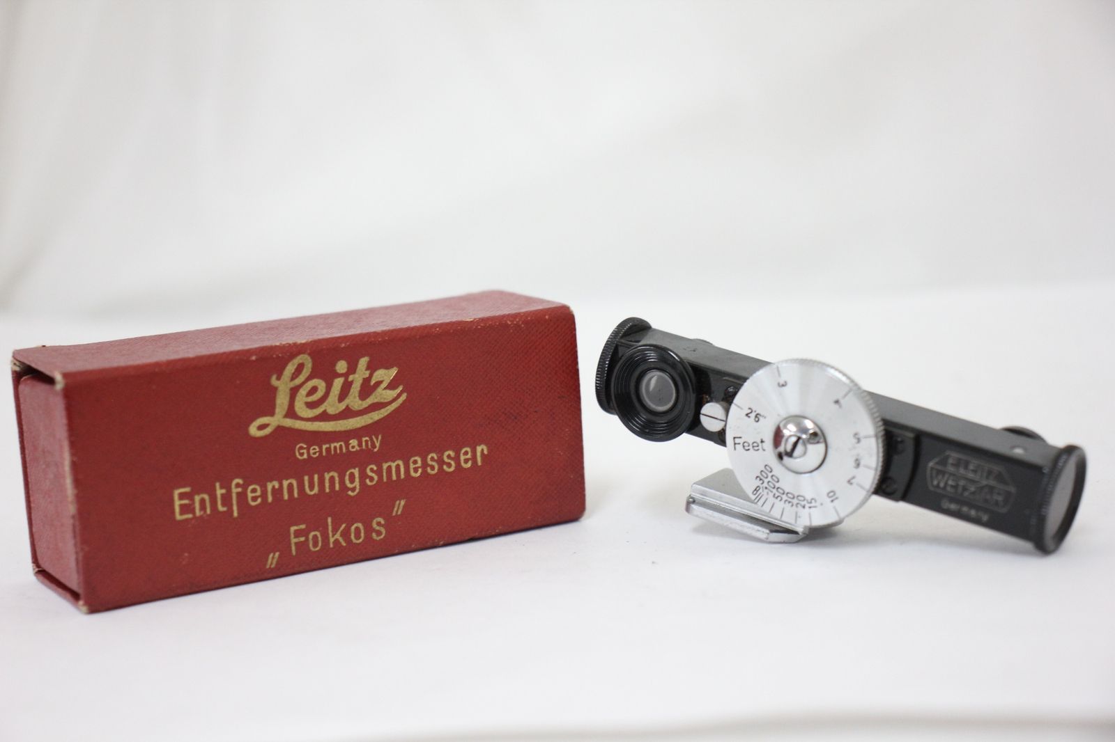 返品保証 元 き ライカ Leica Leitz Fokos ブラック Feet表記 距離計 e1515