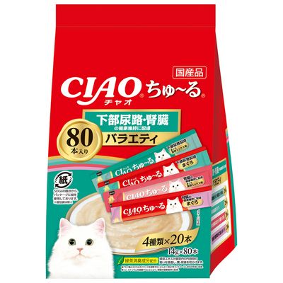 同梱不可 6個セット いなば CIAOちゅ～る下部尿路 腎臓の健康維持に配慮バラエティ14g×80本