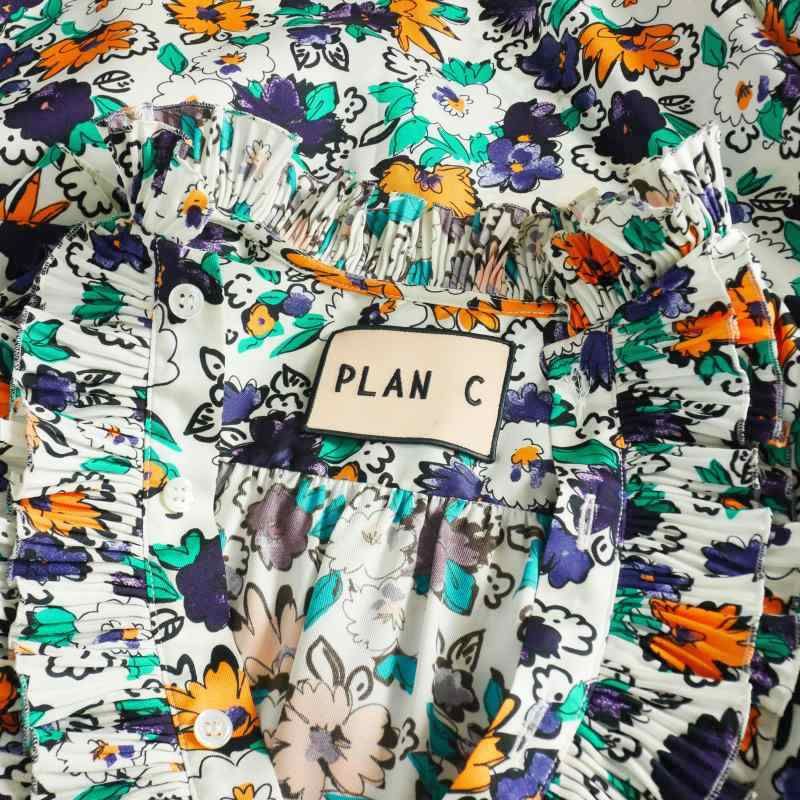 プランシー PLAN C 花柄 フリルワンピース ドレス ロング 長袖