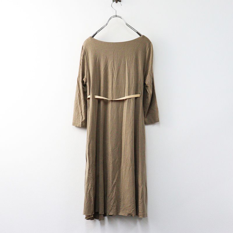 ナチュラル バイ フォクシー NATURAL by FOXEY リボンベルト ストレッチワンピース 38 ベージュ 2400014584677