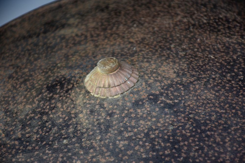 蔵A3428 古美術 鉄製陣笠 江戸時代 44.5ｃｍ 検 武具鎧甲冑