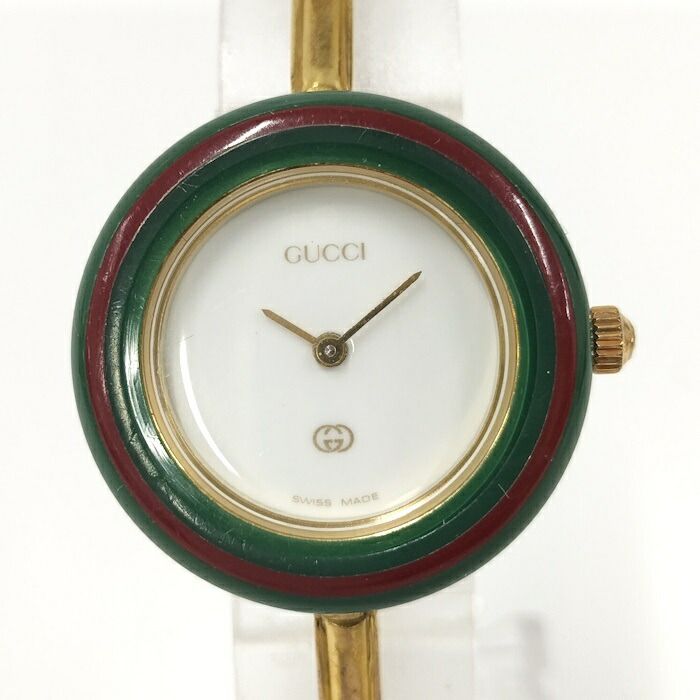 GUCCI 腕時計 バングルウォッチ チェンジベゼル クオーツ GP 11|12
