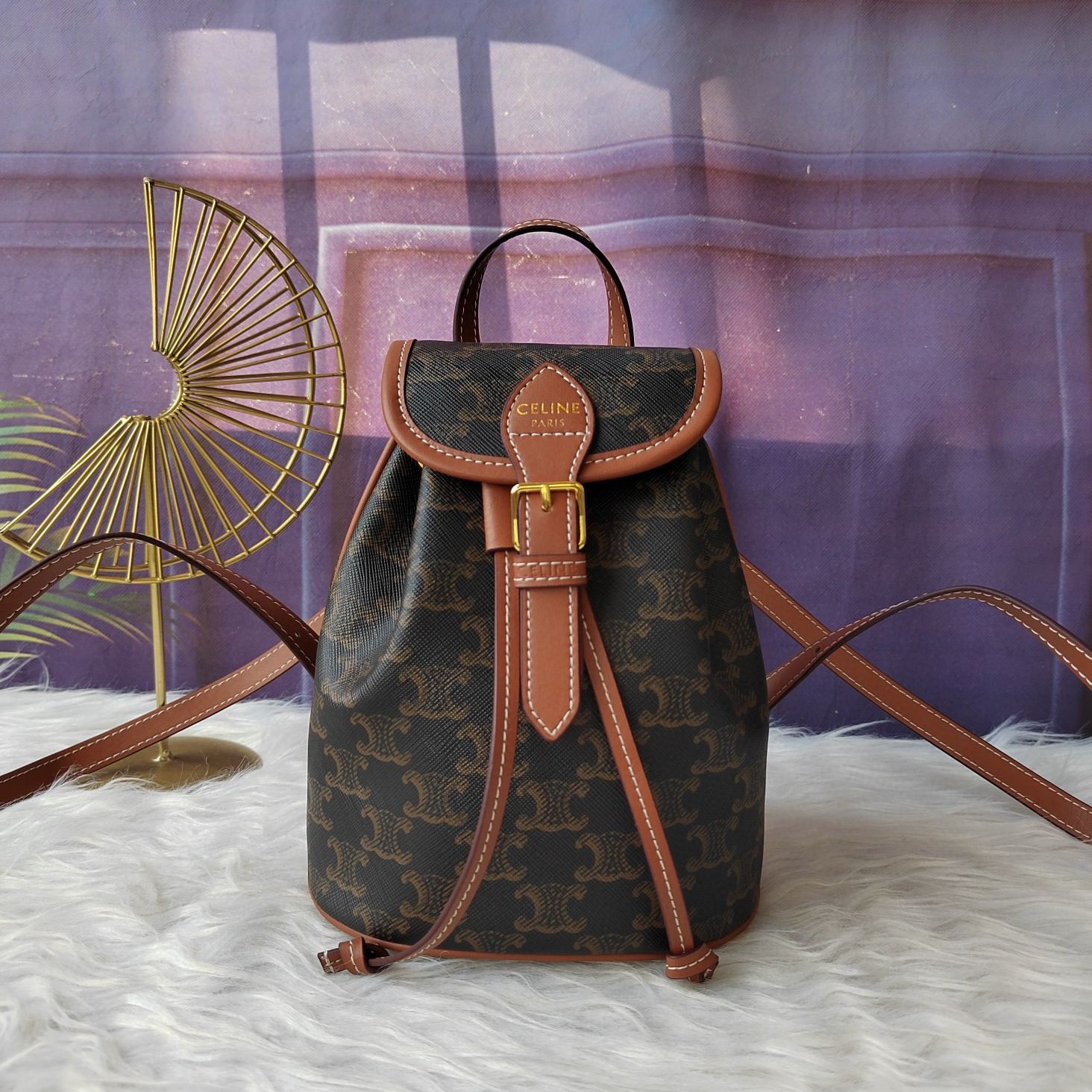 CELINE トリオンフ ミニ フォルコ PVC リュック バックパック ポルコ 