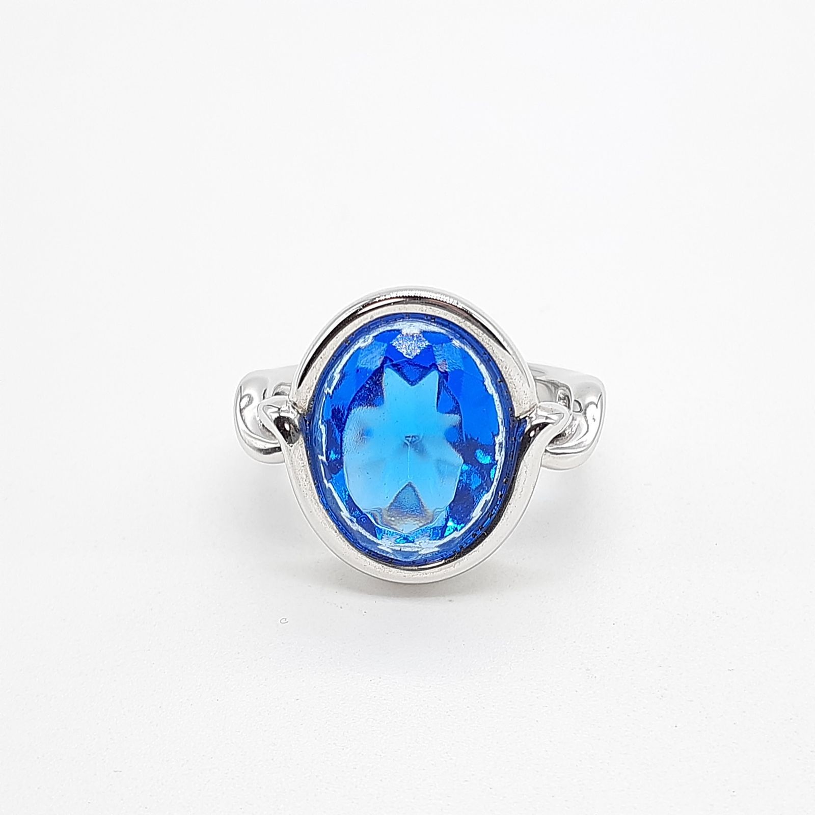 バカラ Baccarat アクセサリー（指） リング シルバー×クリスタルガラス マルチ サイズ:53 美品 Baccarat - バカラ リングクリスタル Baccarat 指輪 スモーキーカラー