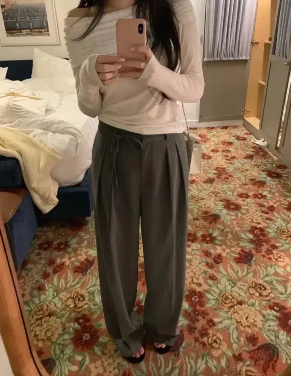 The wish リース タイ スラックス グレー s サイズ ロング