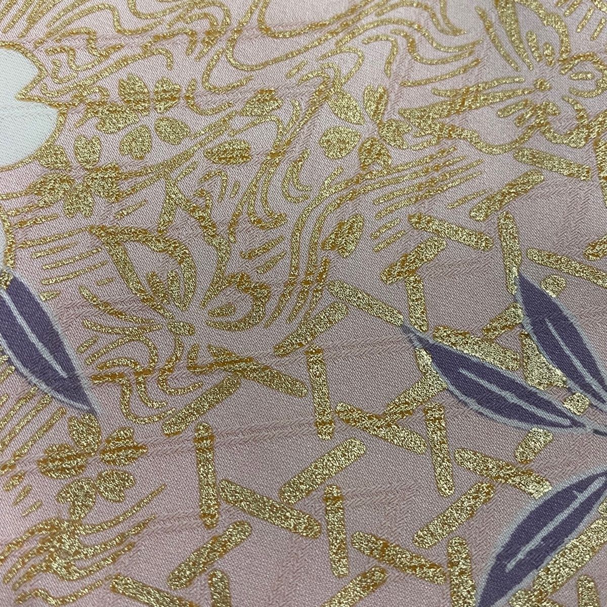 振袖 御所車 唐織 銀糸 金糸 刺繍 裄65 正絹 IS938 振袖 御所車 唐織 銀糸 金糸 刺繍 裄65 正絹 IS938 レディース