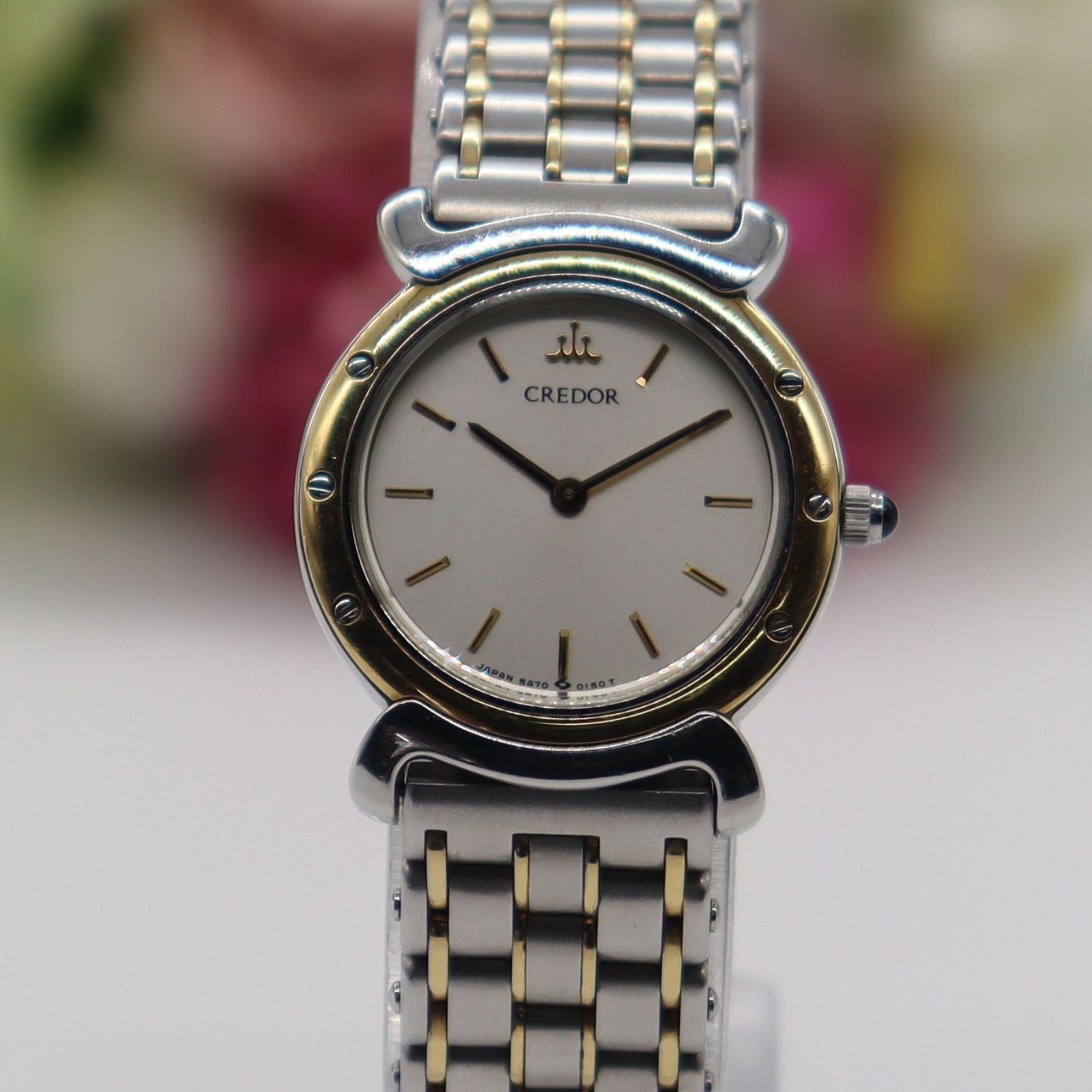 クレドール 5A70-0040 コンビベゼル18金 クォーツ 稼働品 クレドール