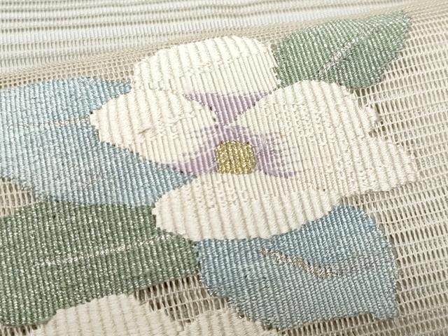 平和屋着物＊夏物 八寸名古屋帯 絽綴れ 桔梗 金銀糸 名古屋仕立て