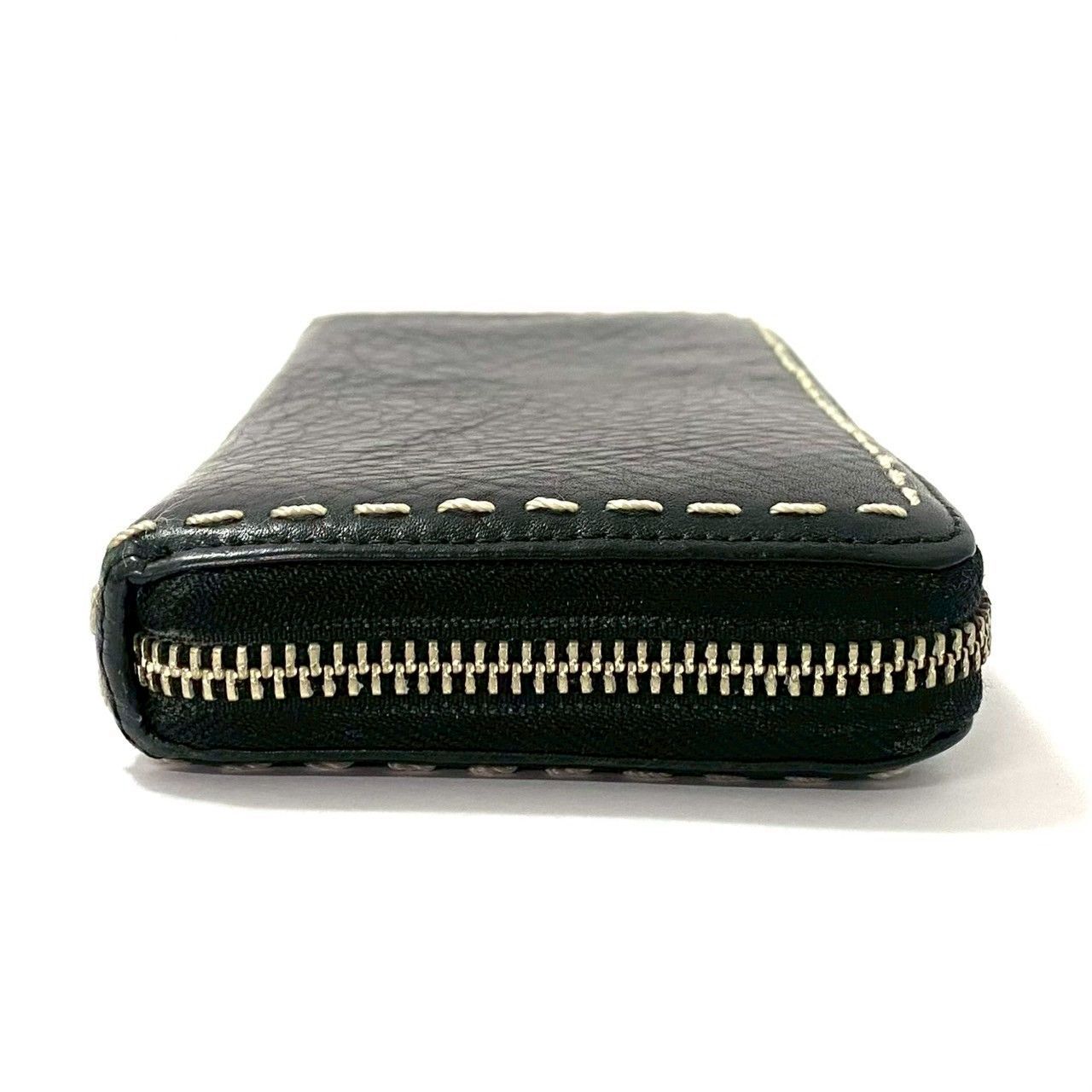 COACH】長財布 レザー ブラック/黒 ホワイト/白 ステッチ COACH】長財布 レザー ブラック/黒 ホワイト/白 ステッチ