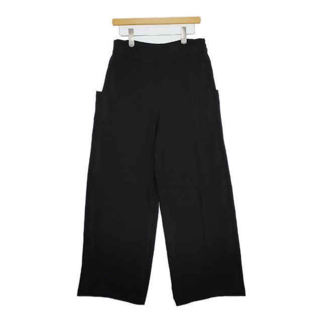 agnes b. サイドポケット トリアセテート サイズ40 イージーワイド パンツ ブラック レディース アニエスベー 5-0914G∞