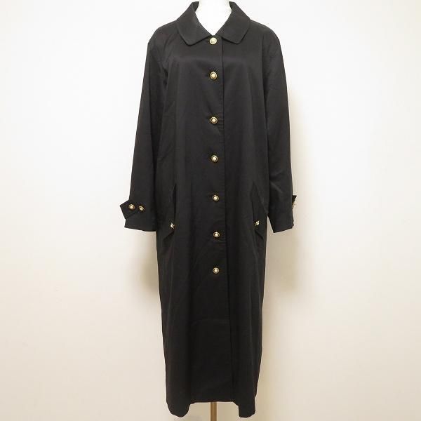 anc インゲボルグ INGEBORG コート 黒 ステンカラー パールボタン