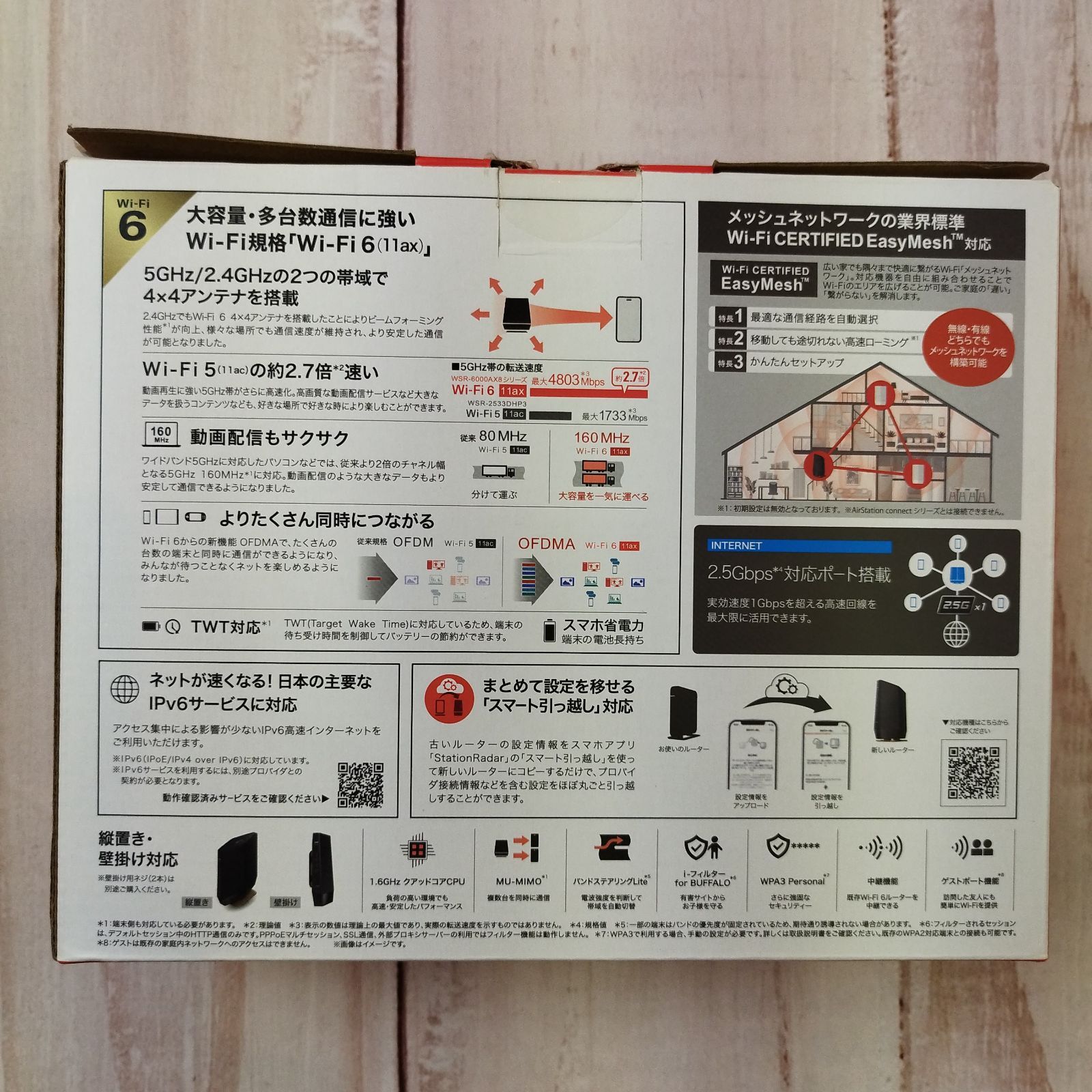 Wi-Fiルーター Wi-Fi6対応