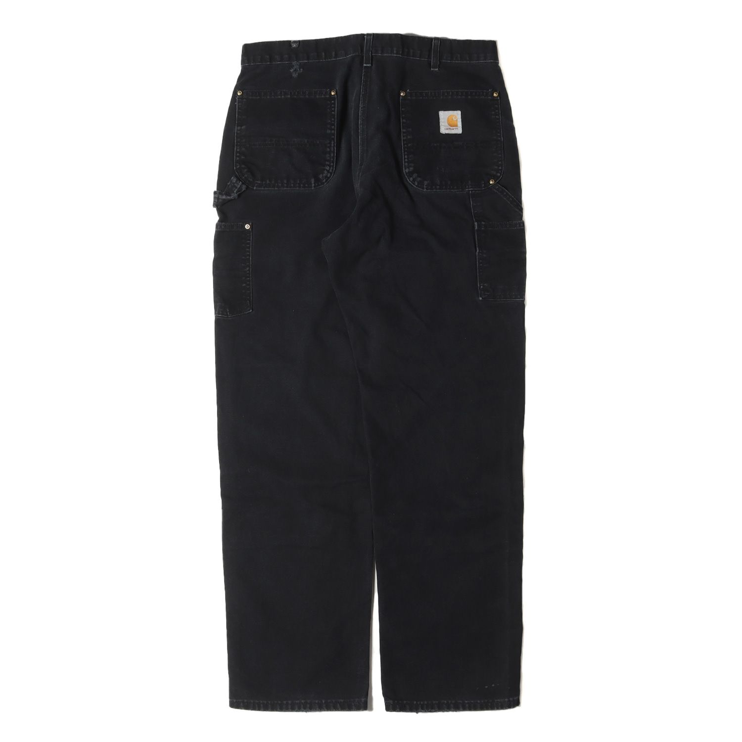 90s Carhartt 黒 ワークパンツダブルニーW36L34
