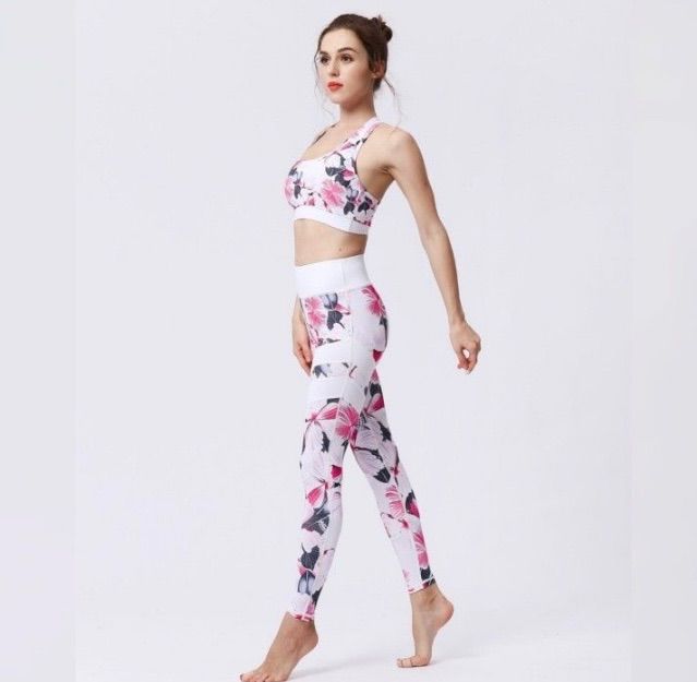 ボタニカル フラワー ヨガウェア スポーツウェア スポブラ レギンス