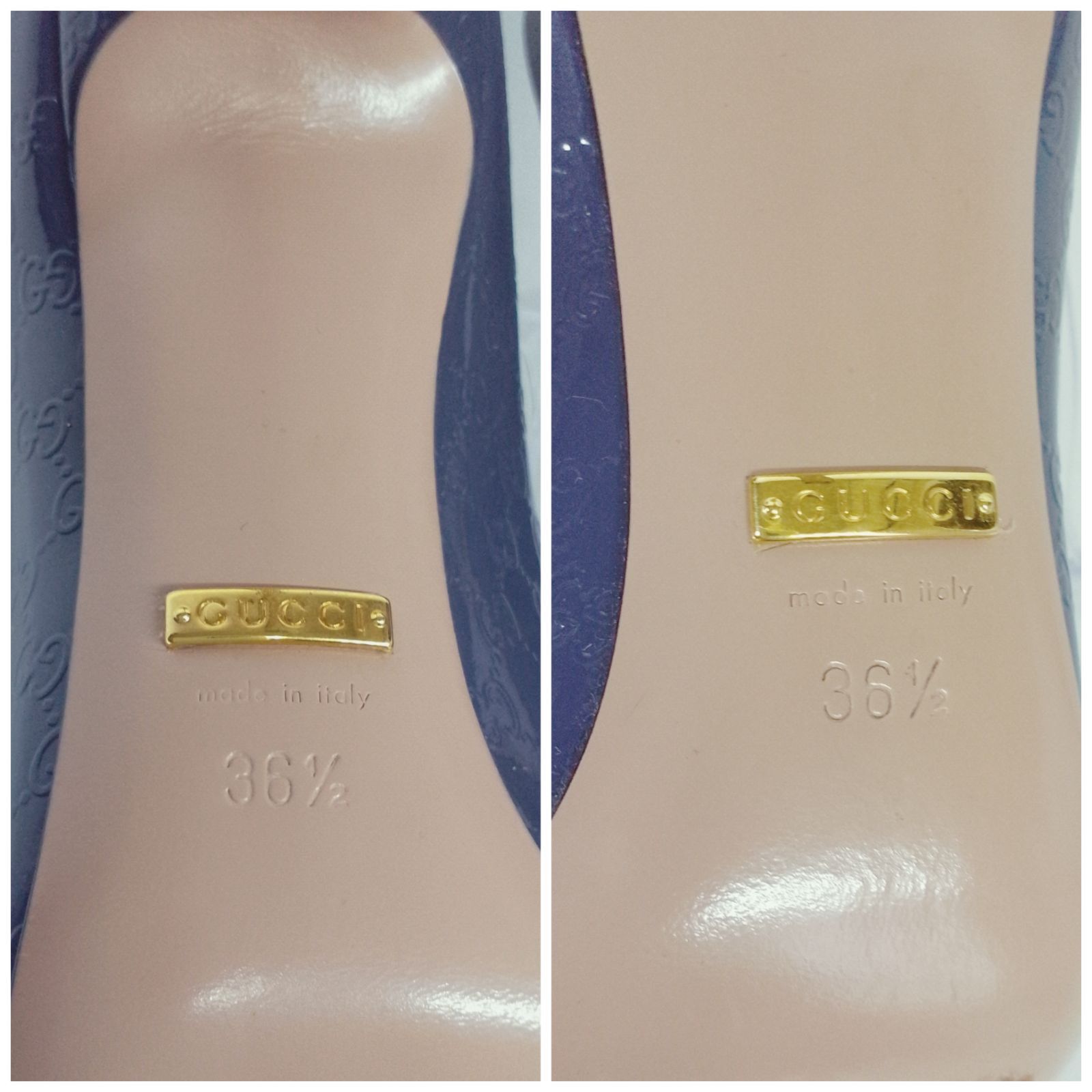 美品】GUCCI グッチ パンプス 靴 23.5 GG GG柄 オープントゥ