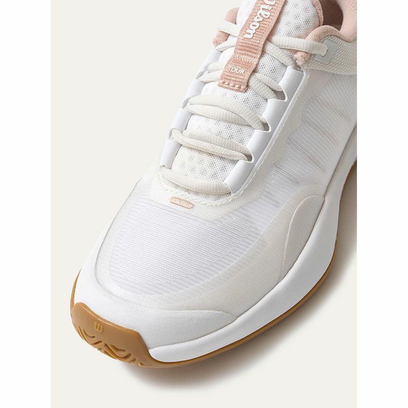 【新品・完売品】Wilson TOUR レディースシューズ　ホワイト×ピンクベージュ（INTRIGUE TOUR TM Wh/Cm Rs/Gm）オールコートモデル テニスシューズ　Wilson