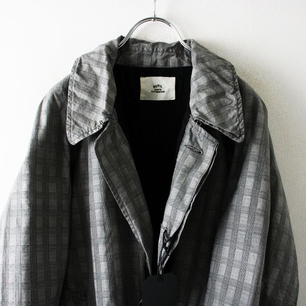 美品 定価6万 OUTIL ウティ MANTEAU LUZE CHECK チェック ハーフコート 