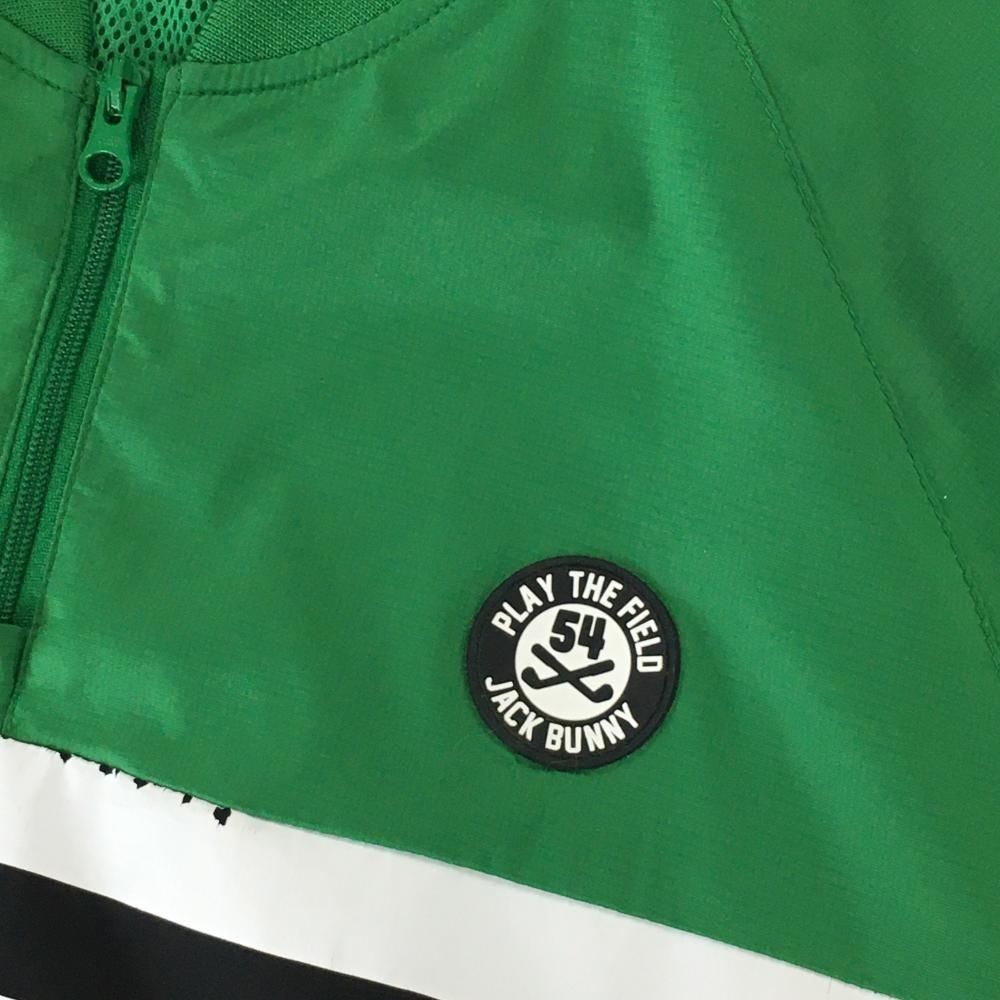 ジャックバニー 2WAYブルゾン グリーン×黒 袖着脱可 裏地