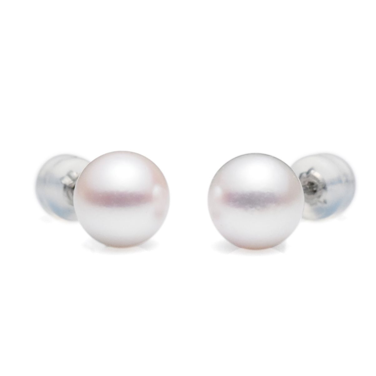 あこや7.5-8mm ピアス 無調色あこや真珠 フックピアス 7.5-8mm k18