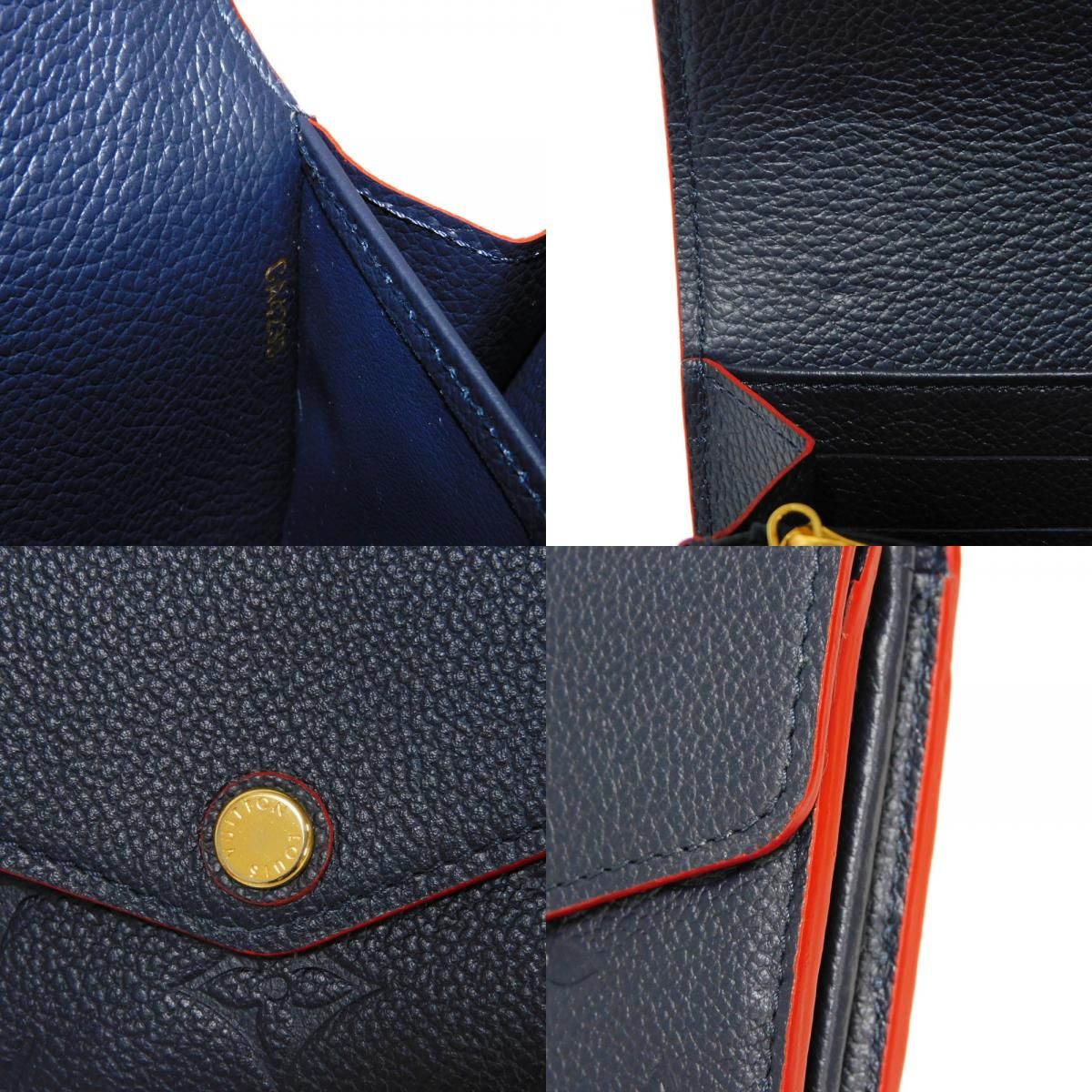 ②値下げ✨ルイヴィトン アンプラント ポルトフォイユ サラ 新型 濃紺 8129 LOUIS VUITTON ルイ・ヴィトン ポルトフォイユ サラ LVロゴ