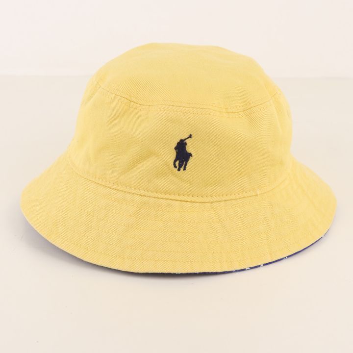 ラルフローレン バケットハット 良品 リバーシブル ポニーロゴ 無地