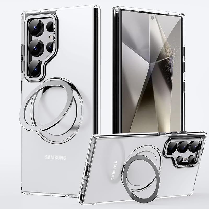 【数量限定】スマホケース 軽量 マグセーフ 透明 ケース ぎゃらくしーs24ultra リング 携帯ケース SUGOIDAN ワイヤレス充電 カバー （クリア） ギャラクシーs24ウルトラ Samsung MagSafe対応 スタンド 