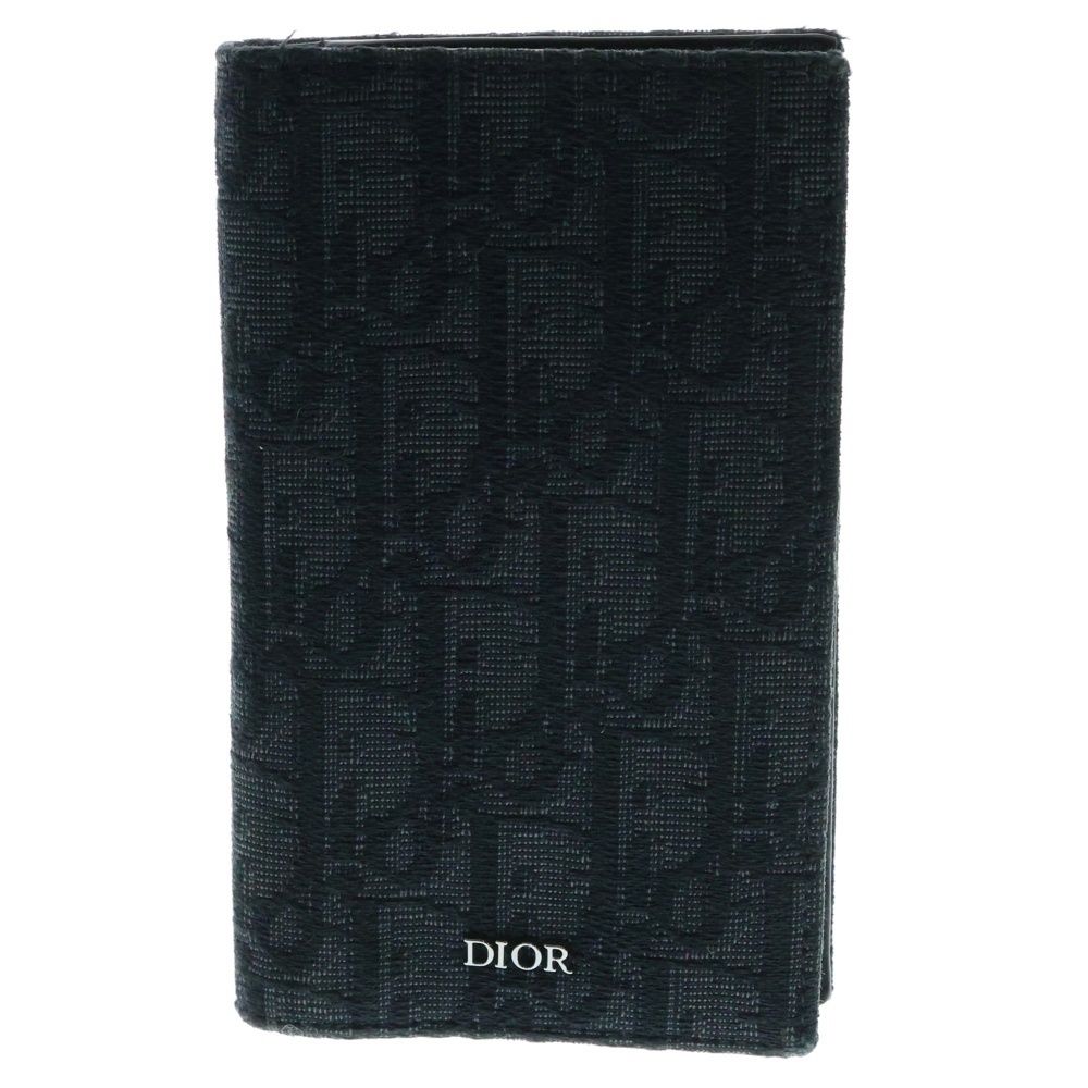 【新品未使用】Dior ブラック 名刺入れ DIOR (ディオール) オブリーク レザー カードケース 名刺入れ