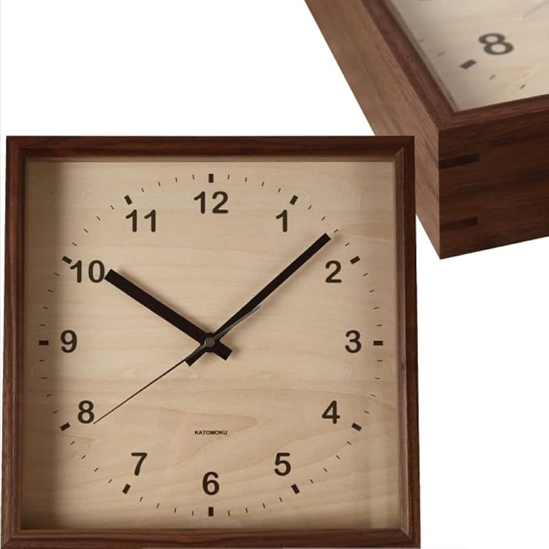KATOMOKU muku square clock km-38BRC 木 ウォールナット 電波時計 連続秒針 (電波時計) 0