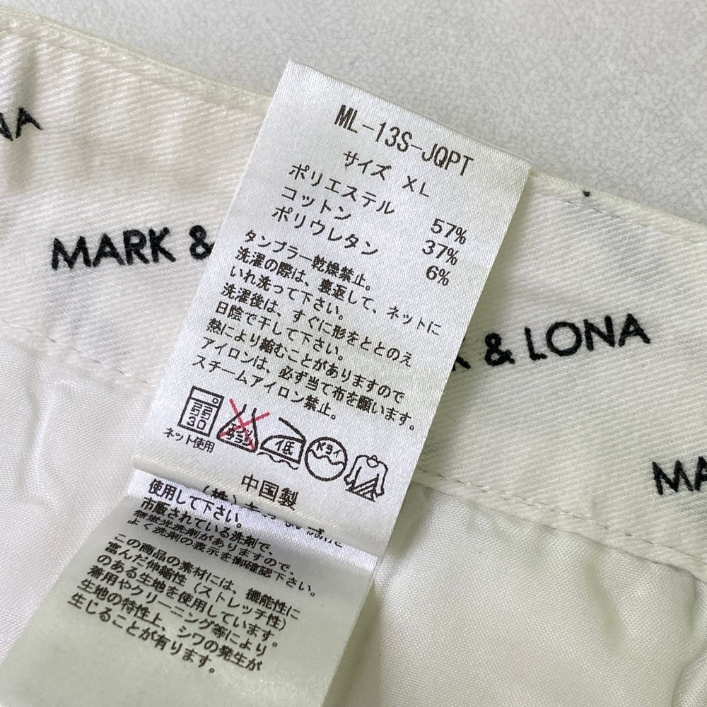 サイズ：XL MARK&LONA マークアンドロナ  ストレッチパンツ  ホワイト系 [240101478603] ゴルフウェア メンズ ストスト サイズ：XL MARK&LONA マークアンドロナ ストレッチパンツ