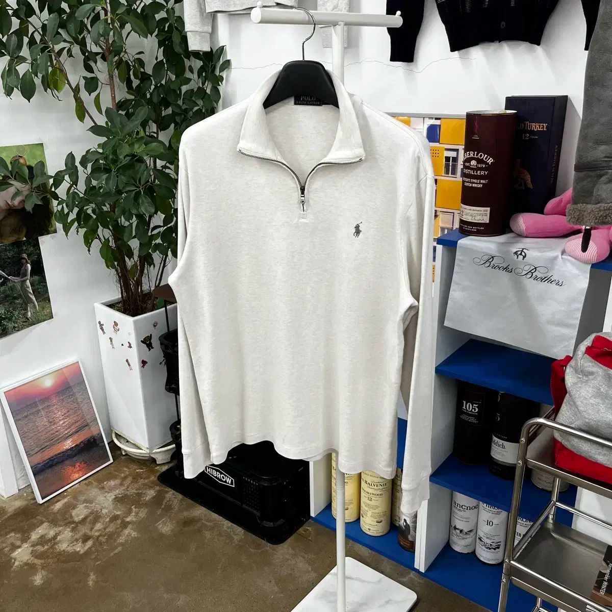 POLO RALPH LAUREN ポロラルフローレン コットン プルオーバー ハーフジップアップ L