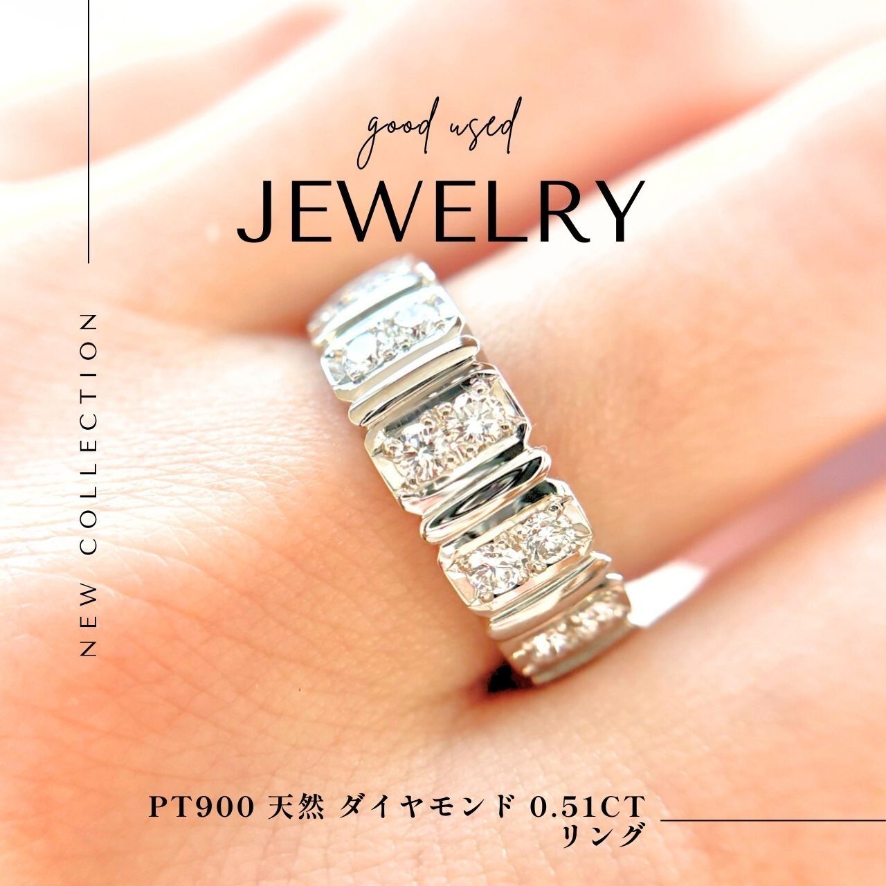 Pt900 天然 ダイヤモンド 0.51ct リング - メルカリ