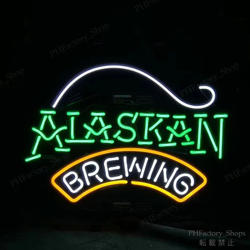 ネオンサイン Alaskan Brewing ネオン管 アメリカン LED オリジナル 看板 ネオンサイン アメリカン雑貨 インテリア 店舗装飾 48X38CM B207