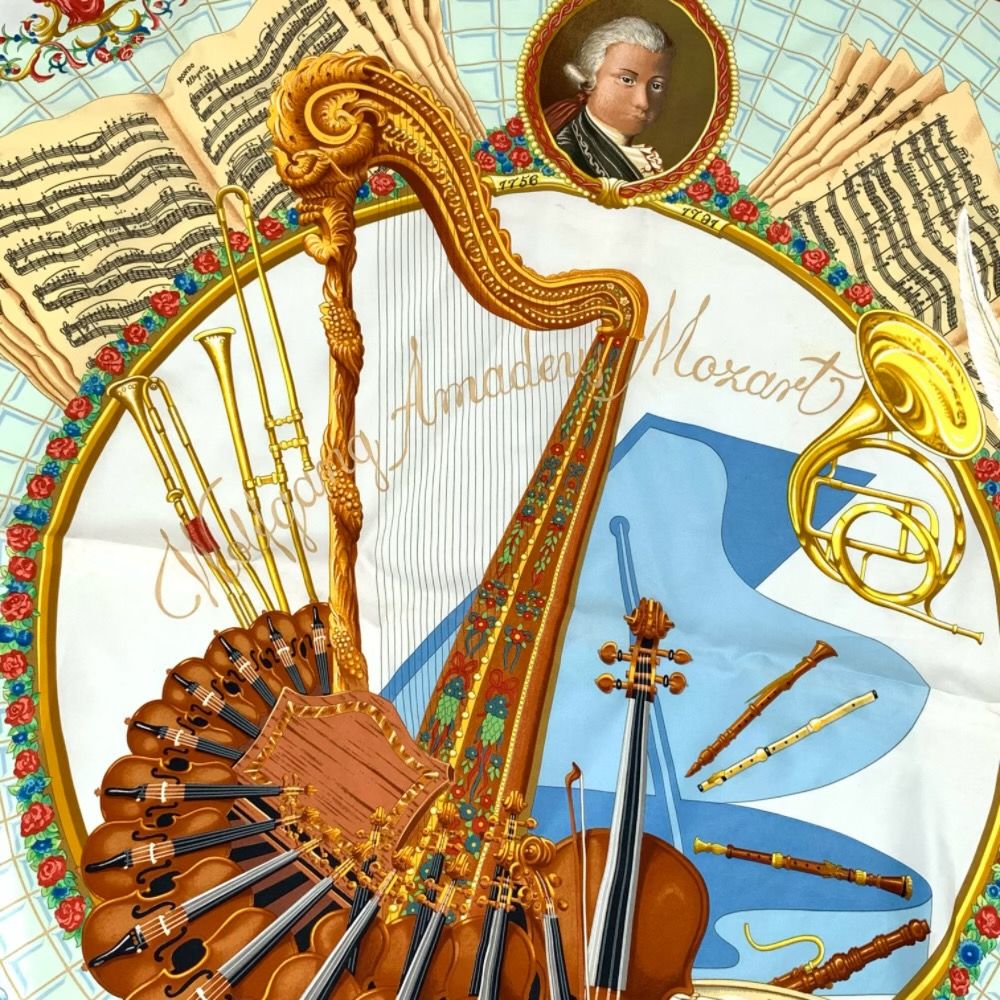 美品 エルメス HERMES カレ 90 Wolfgang Amadeus Mozart