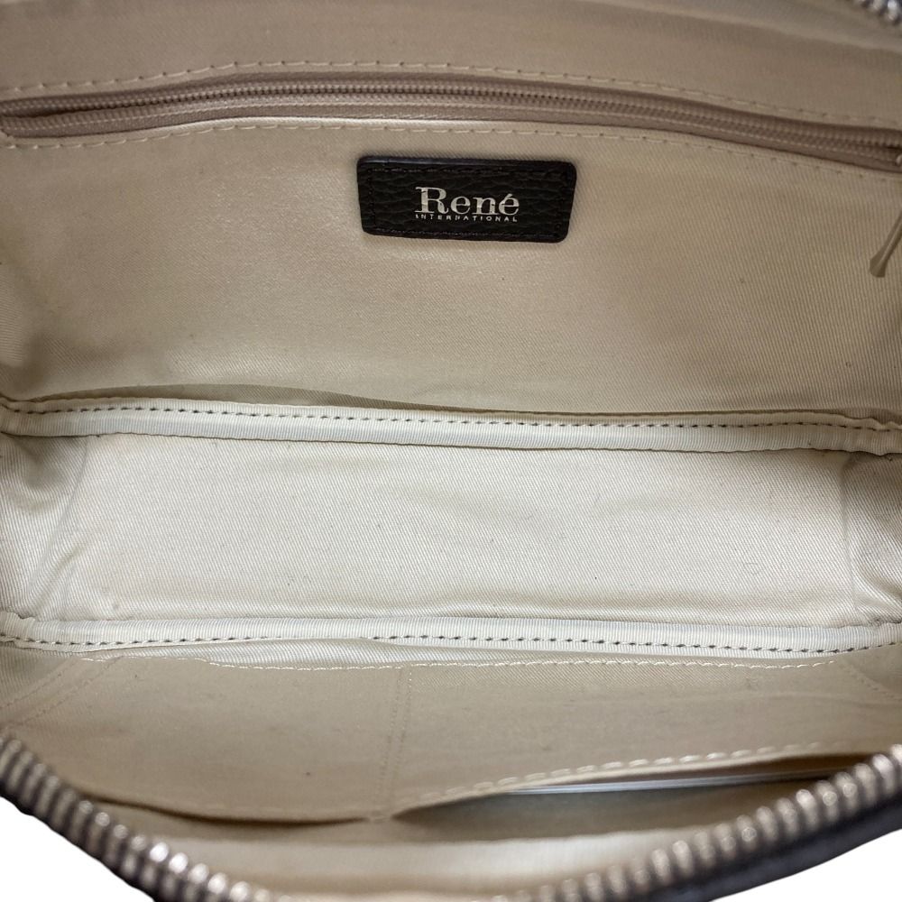 美品 Rene ルネ ALYA アリア レザー カメリア付き ミニボストン